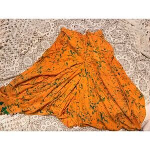 Orange boho low crotch wide leg extra wide comfy harem pants